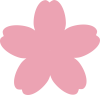 桜マークのシルエット ピンク色フレーム
