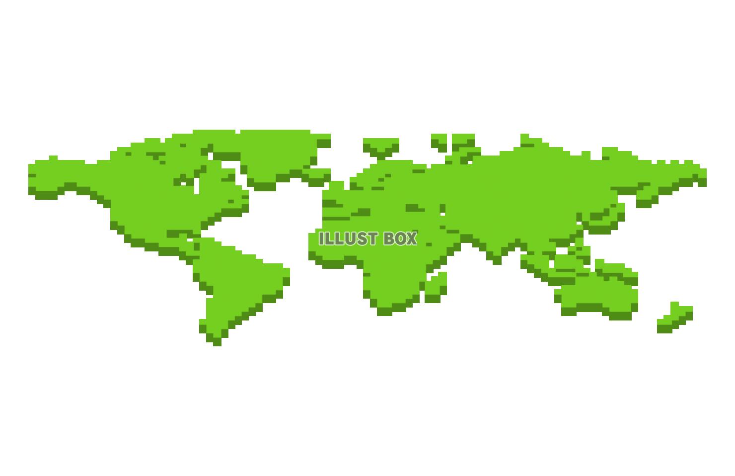 立体的なドット絵風の世界地図