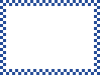 【市松模様フレーム】紺色　透過png