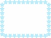【花のフレーム】１　水色　白背景jpeg
