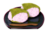 桜餅 道明寺 半月皿