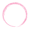 筆で描いたような円フレーム05　ピンク