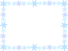 【花のフレーム】２　水色　透過png