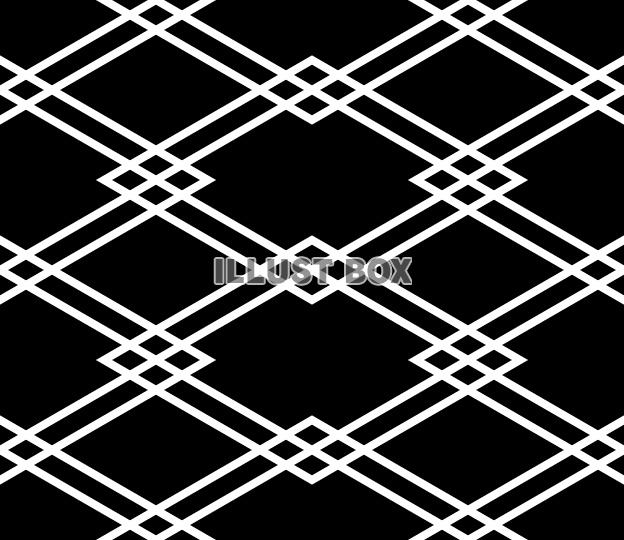 シームレスな割菱つなぎ文様 黒白【EPS】