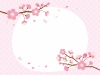 桜と和柄のモダンなピンクのフレーム背景