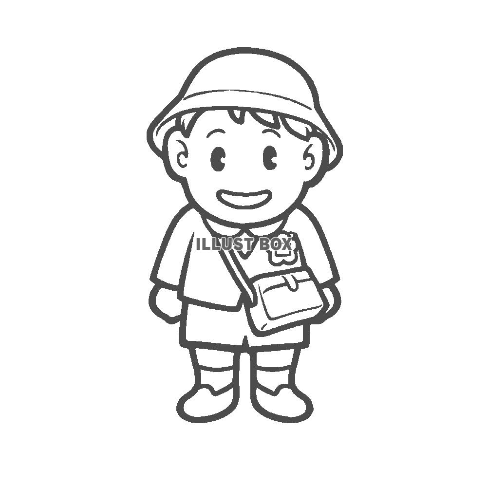 幼稚園児の男の子　制服　線画