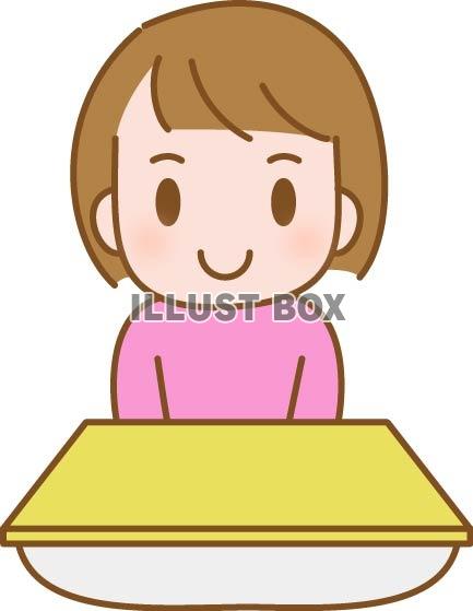 学校用のイラスト、先生の話を静かに聞いている生徒