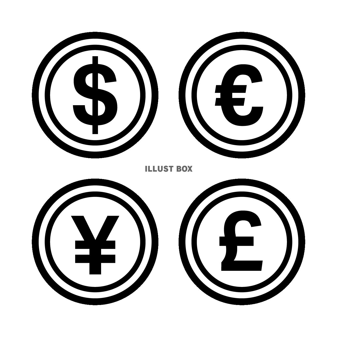 お金と通貨記号のアイコンセット
