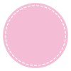 縫い目のある丸フレーム（ピンク）