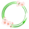 桜と筆書き円の和風フレーム③