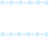【花のフレーム】６　水色　透過png