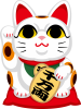 金運や幸運を呼ぶ招き猫キャラクター　右手