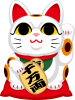 金運や幸運を呼ぶ招き猫キャラクター　左手