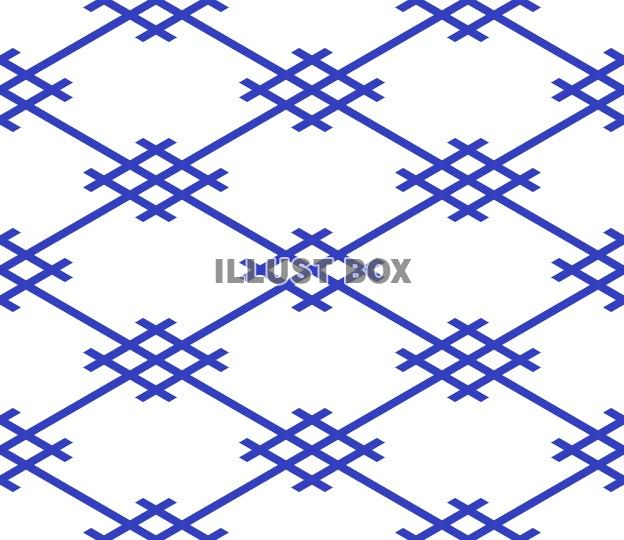 シームレスな菱田の字文様 白青【EPS】