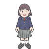 学生服を着た女の子　紺のブレザー　正面向き