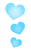 青いハート縦ライン　透過png