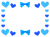 ホワイトデー青色ハートフレーム　透過png