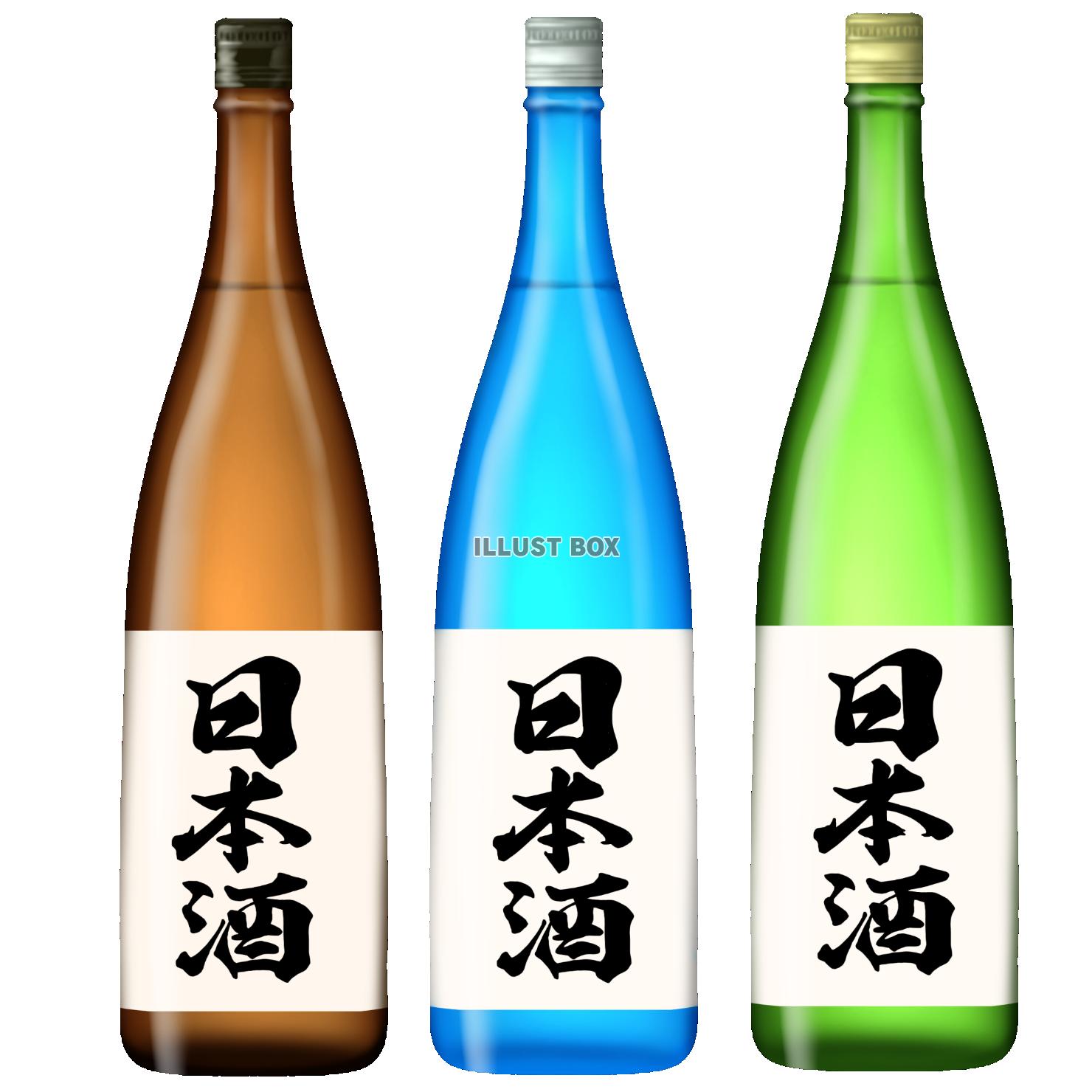 日本酒 一升瓶 3色セット 日本酒ラベル