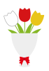 2_花_春・3月4月・チューリップの花束・赤白黄色