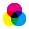 色の三原色の図