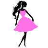【女性ドレス　シルエット】１　ピンク色　透過png