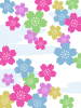 カラフルな桜の花模様壁紙和風背景素材イラストpng透過