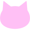 【猫顔シルエット】１－１　ピンク色　透過png