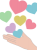 手のひらとハートのイラストシンプル背景素材png透過