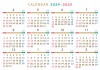 4月はじまりカレンダー01　2024-2025　ポップな色合い
