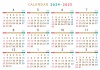 4月はじまりカレンダー01　2024-2025　ポップな色合い