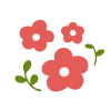 赤い花の飾り・イラスト