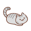 かわいいサバトラの猫のイラスト