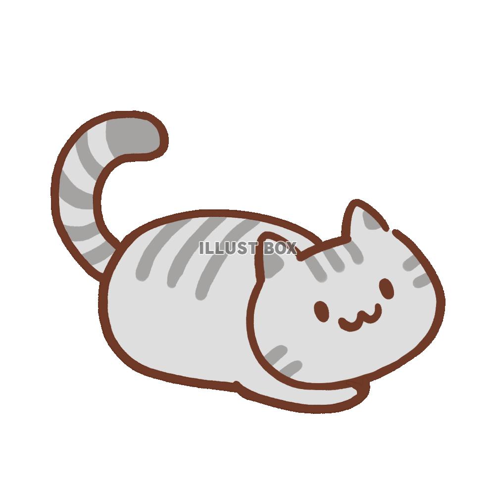 かわいいサバトラの猫のイラスト