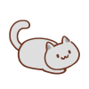 グレーの猫のイラスト