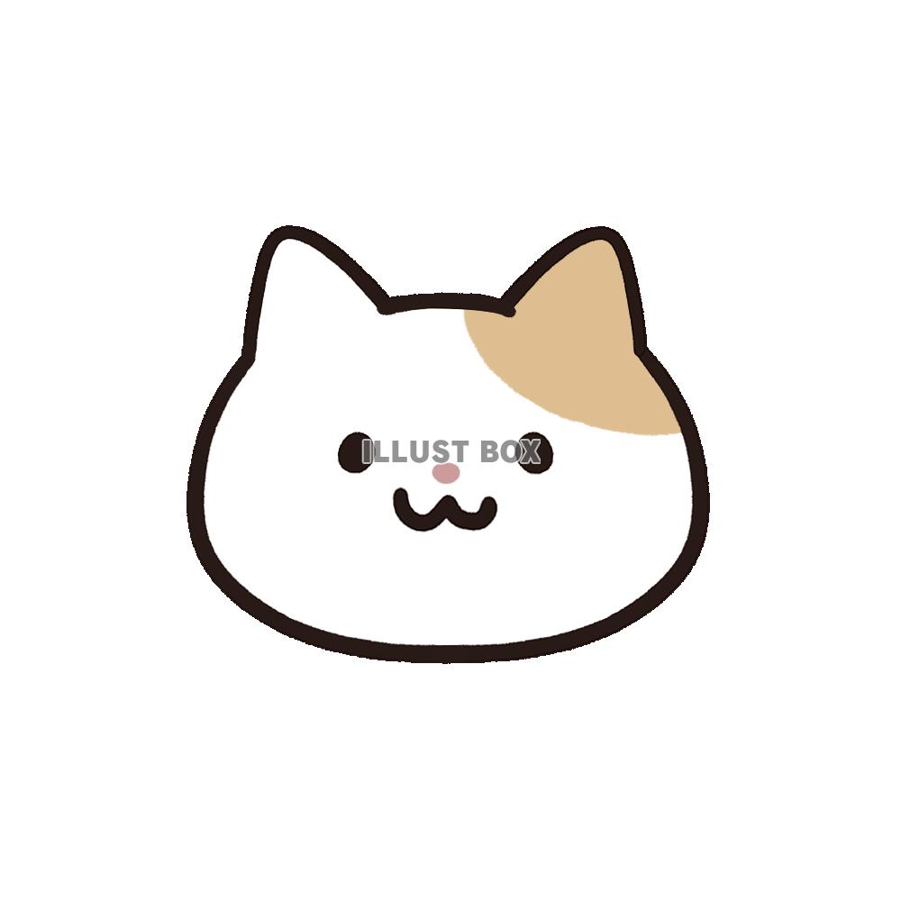 かわいい猫の顔アイコンのイラスト