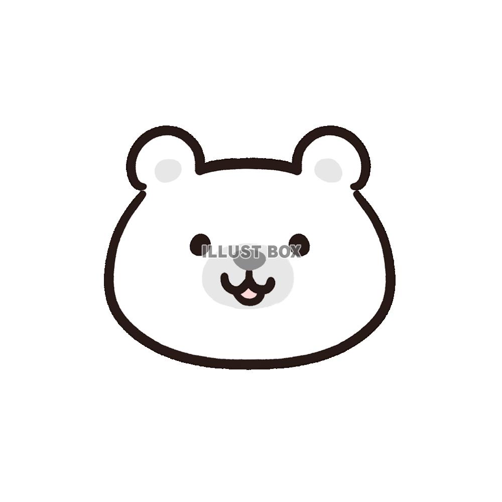 シロクマの顔アイコンのイラスト