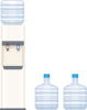 ウォーターサーバーとスペアの水のボトル