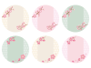 かわいい桜の円フレームのバリエーションセット