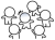 複数の人に指をさされれる棒人間