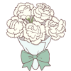 白いカーネーションの花束
