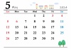 2024年（令和6年）5月　横型カレンダー　イラスト付き