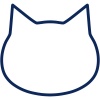 【猫顔シルエット】１－２　紺色　白背景jpeg