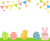 イースター卵うさぎフレーム　透過png
