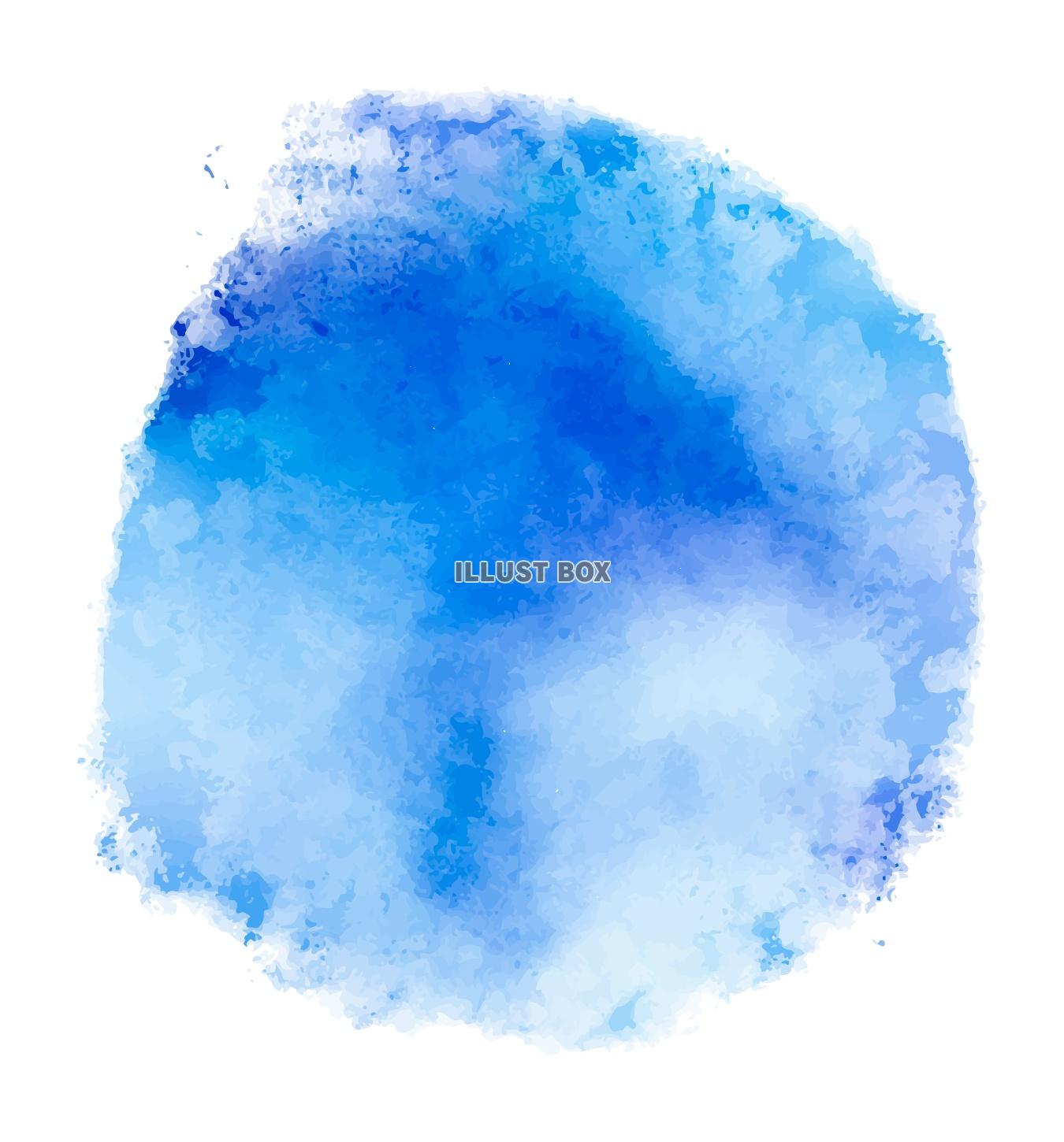 水彩の丸い背景（ブルー）