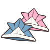 折り紙のかぶと　青色とピンク色