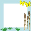 土筆と蝶々のフレーム素材シンプル飾り枠イラスト