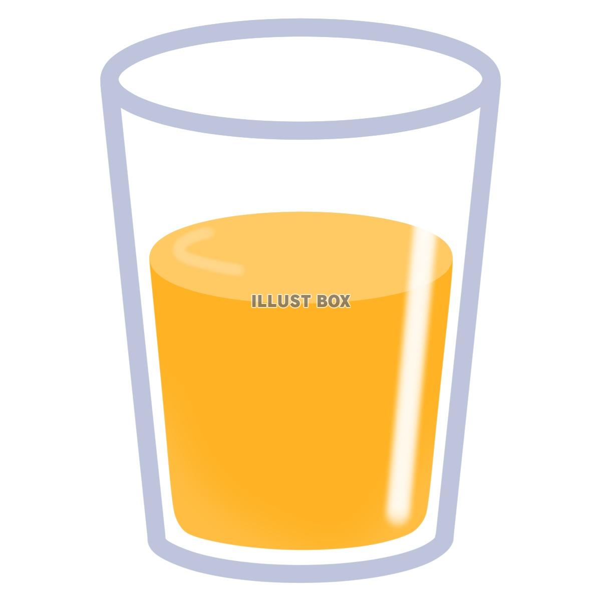 【コップに入ったオレンジジュース】１　白背景jpeg