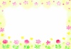 水彩の春のお花のフレーム２