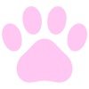 【肉球シルエット】１　ピンク色２　白背景jpeg