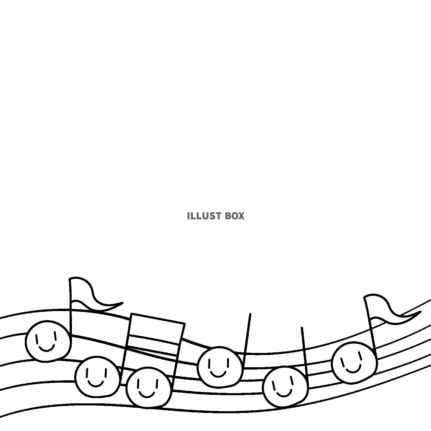 波打つ五線譜と笑顔の音符